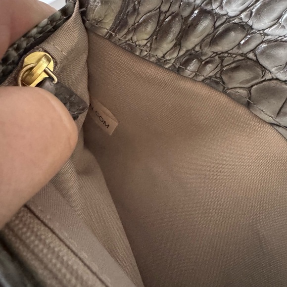 Brahmin Melbourne Veronica Trifold Envelope Leather Wallet Steel Gray Silver - Picture 11 of 12